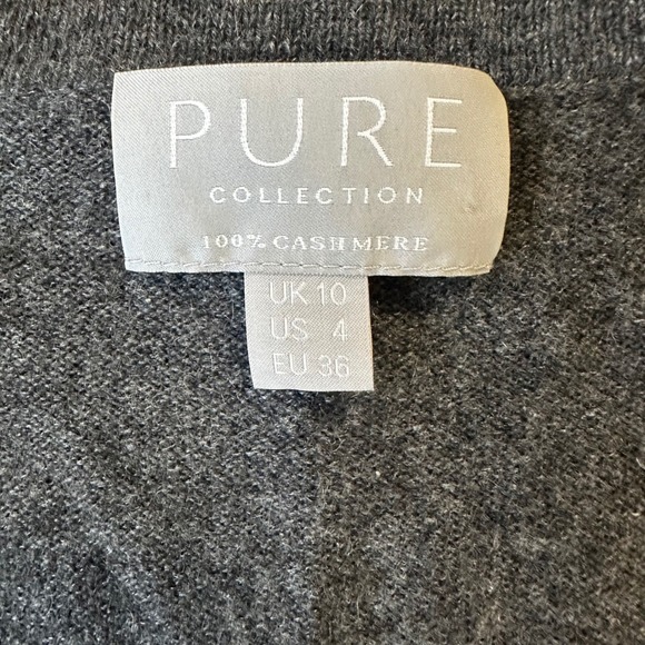 Pure Collection 100% Cashmere Dark Grey Bolero Cardigan Sweater Women US 4 Soft - Picture 2 of 4